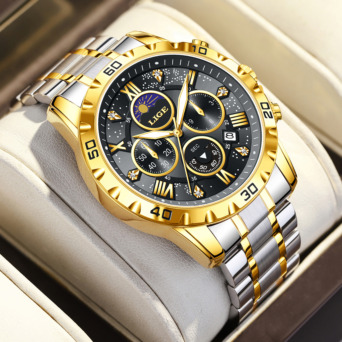 LIGE Top Brand Luxury Quartz M – обзор и цена Chronograph Sport Watch