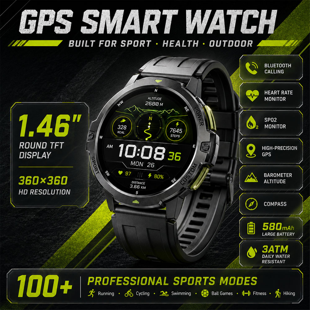 NEW Military GPS Smartwatch 3A – обзор и цена Timex Watches Smartwatch