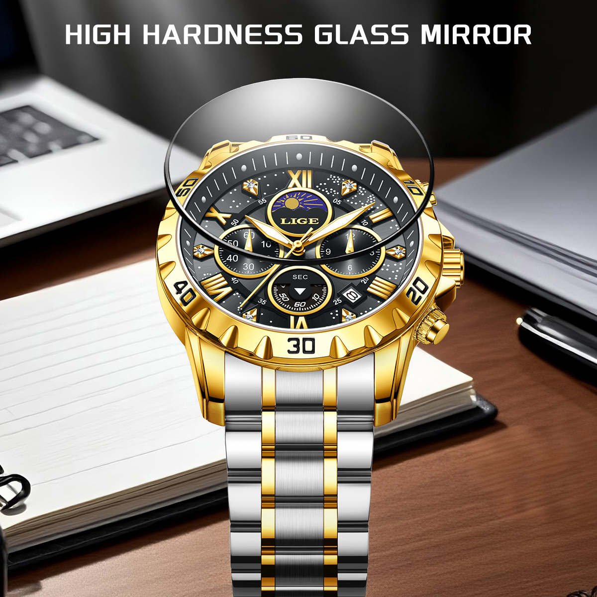 LIGE Top Brand Luxury Quartz M – обзор и цена Chronograph Sport Watch