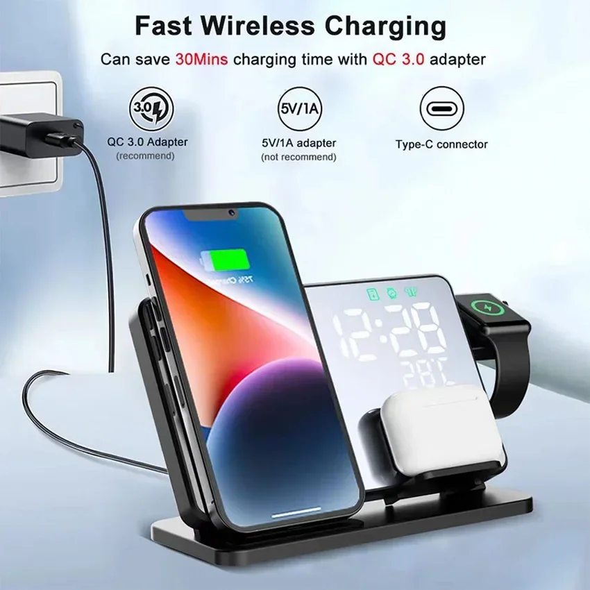 Wireless Charger Alarm Clock S – обзор и цена Smartwatch Watches Compatible With Iphone