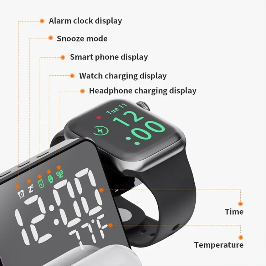 Wireless Charger Alarm Clock S – обзор и цена Smartwatch Watches Compatible With Iphone