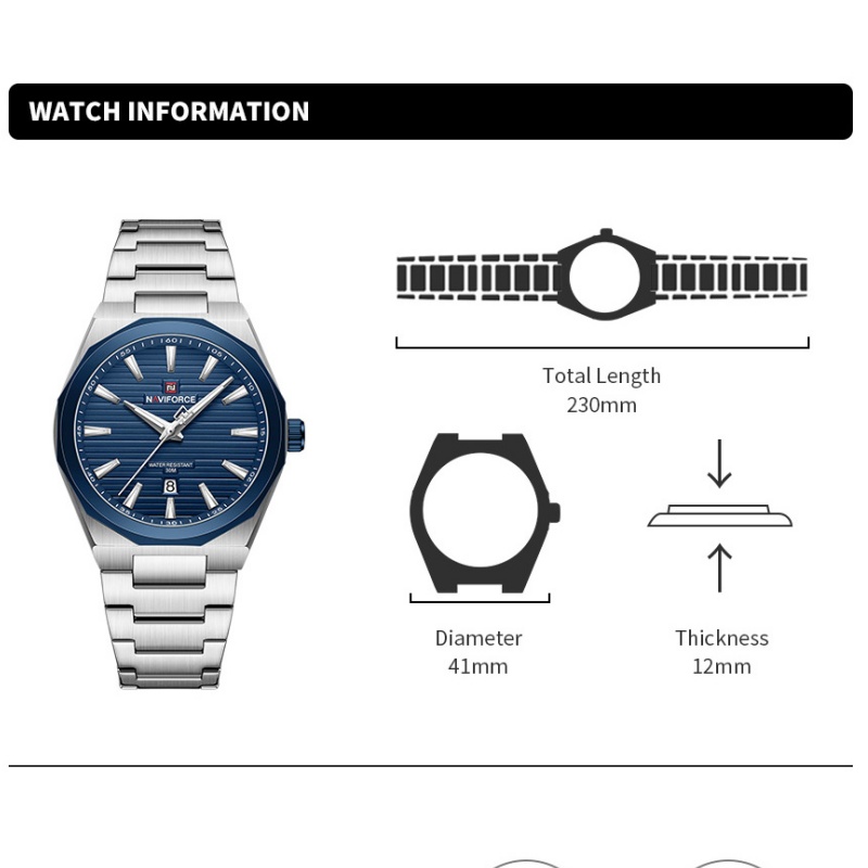 NAVIFORCE Luxury Men Sports Wa – обзор и цена Smartwatch Watches Gift For Men