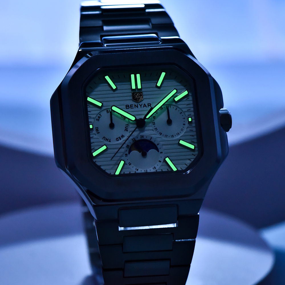 BENYAR Men's Square Quartz Wat – обзор и цена Chronograph Sport Watch