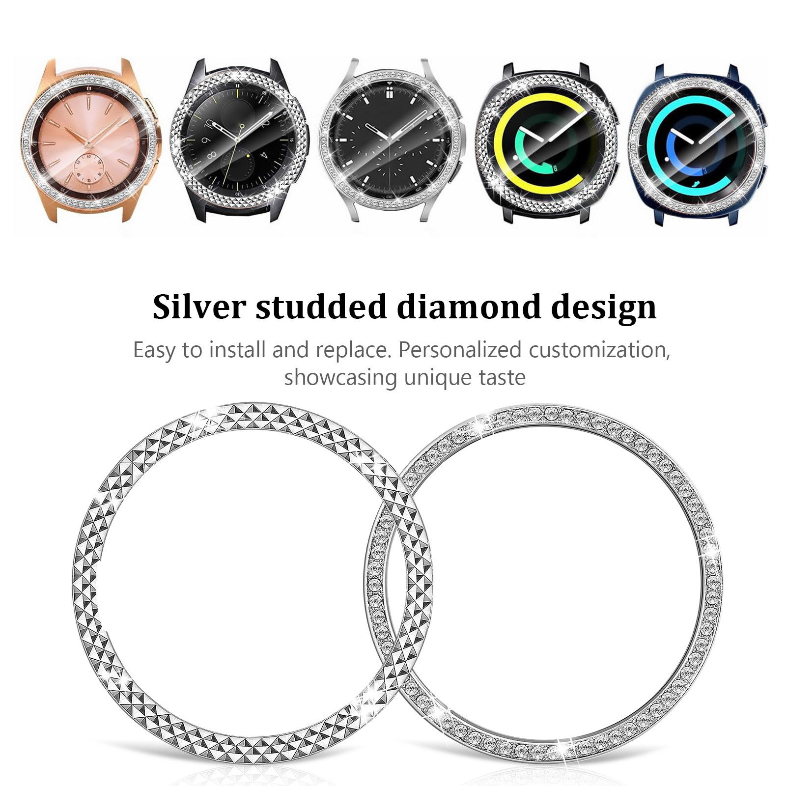 2Pcs Silver Watch Bezel Stylis – обзор и цена Smartwatch Stylish Watches For Women