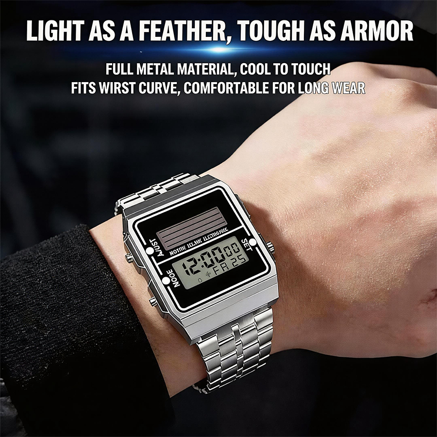 Retro Silver Metal Square Sola – обзор и цена Tide Watch Surf