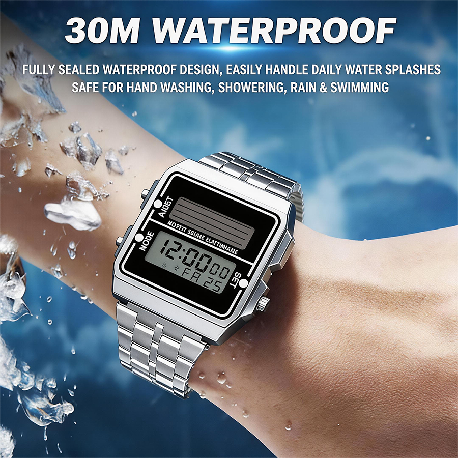 Retro Silver Metal Square Sola – обзор и цена Tide Watch Surf