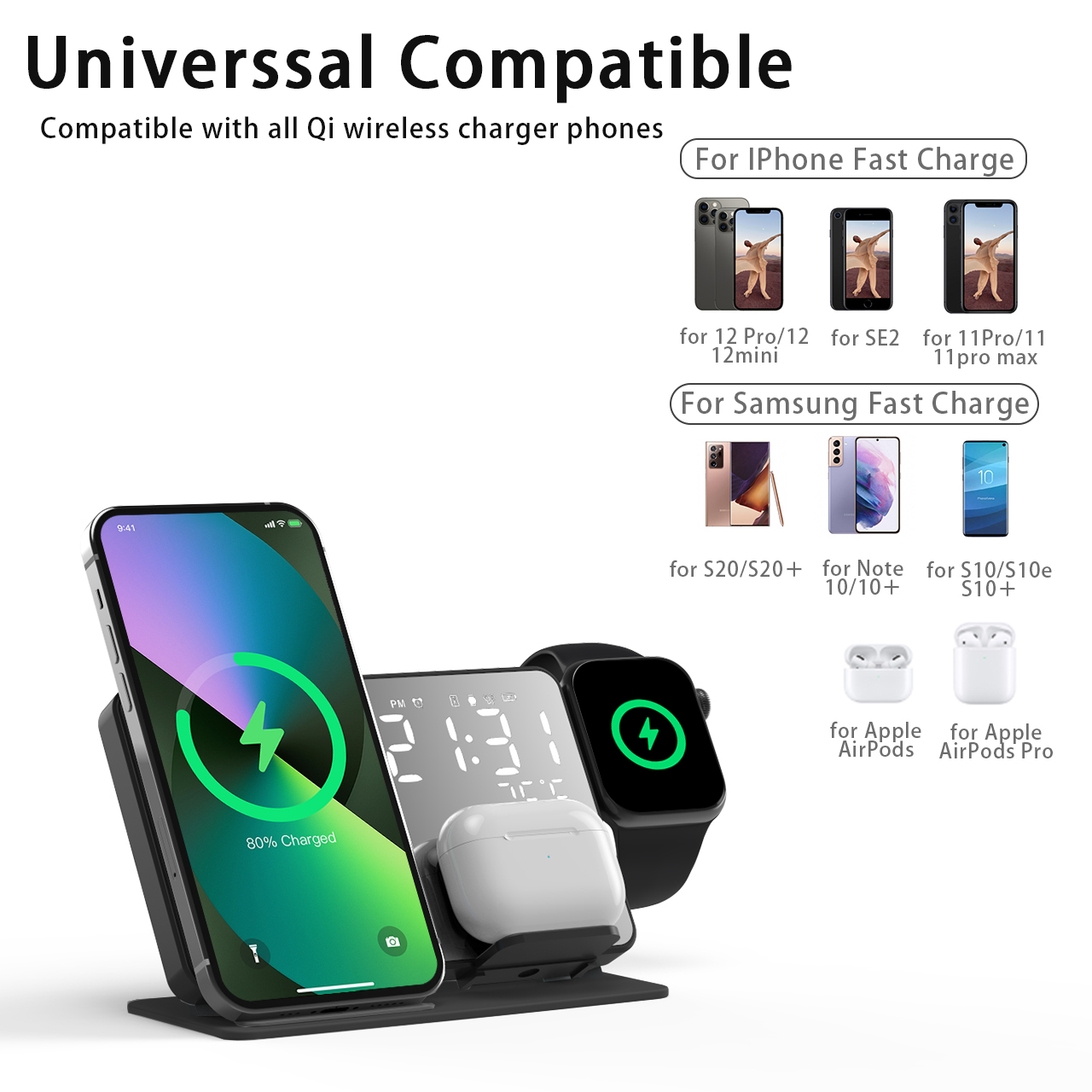 3 in 1 Wireless Charger For iP – обзор и цена Smartwatch Watches Compatible With Iphone
