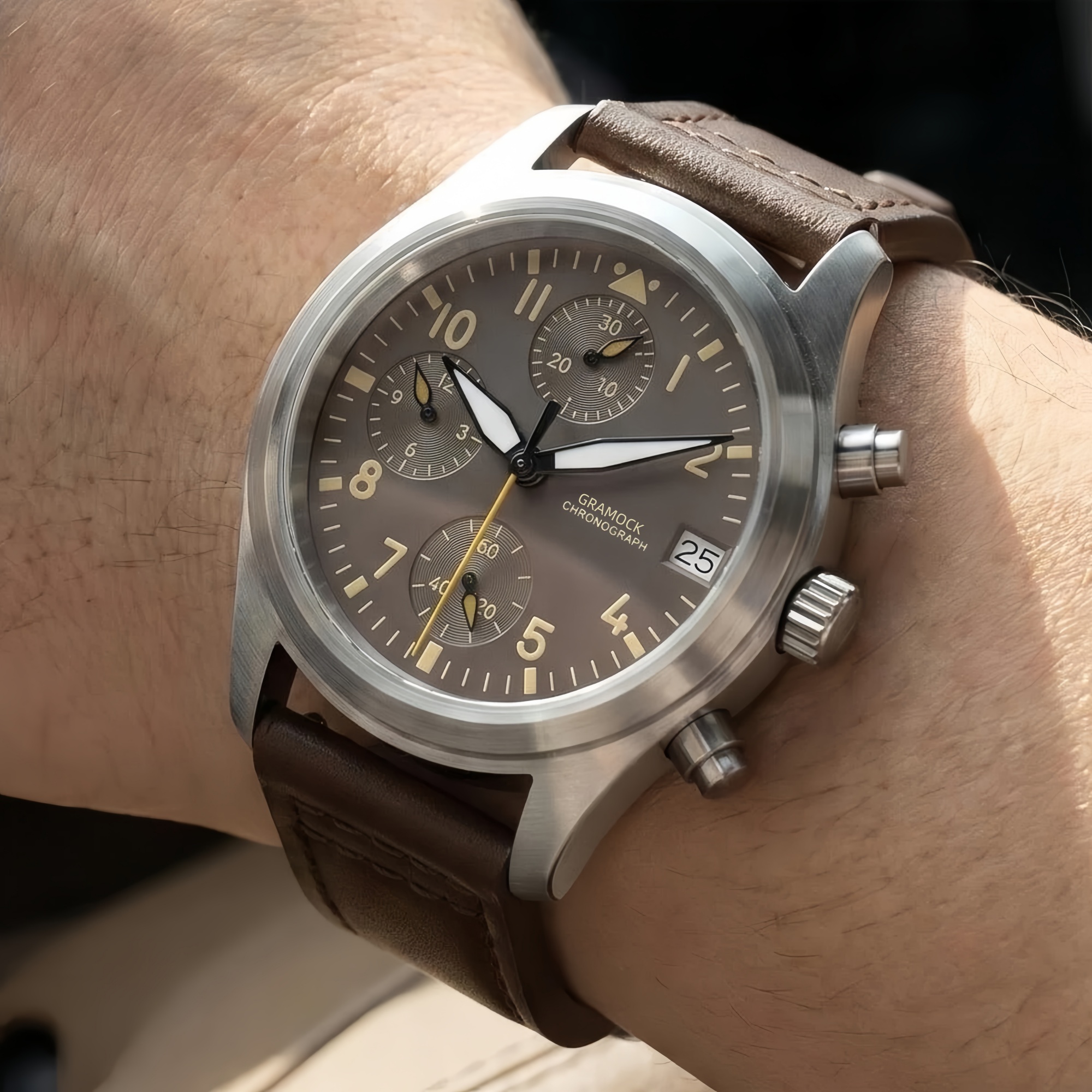 Men's 38mm Steel Dive Vintage  – обзор и цена Chronograph Sport Watch