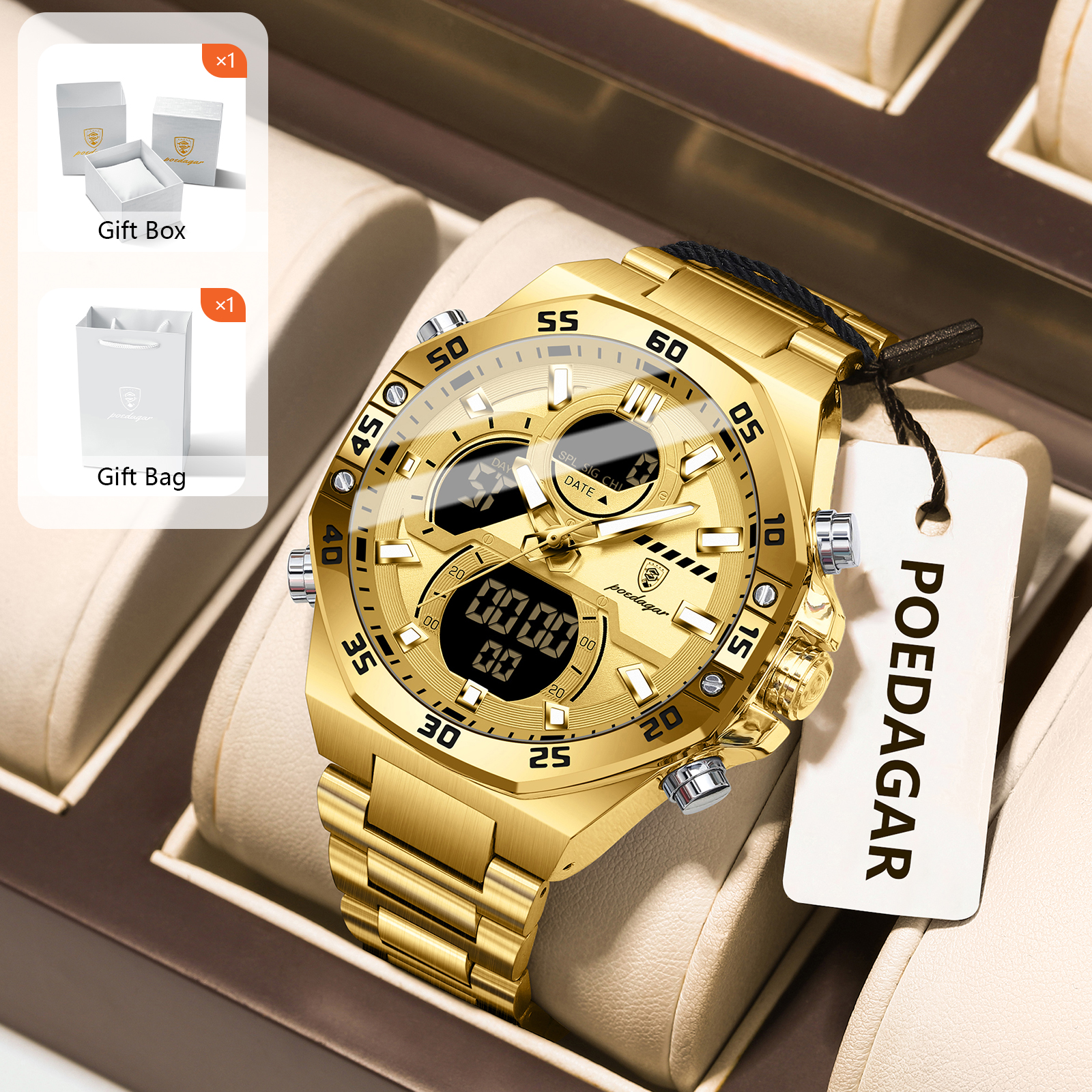 POEDAGAR Sport Men Watch LED W – обзор и цена Chronograph Sport Watch