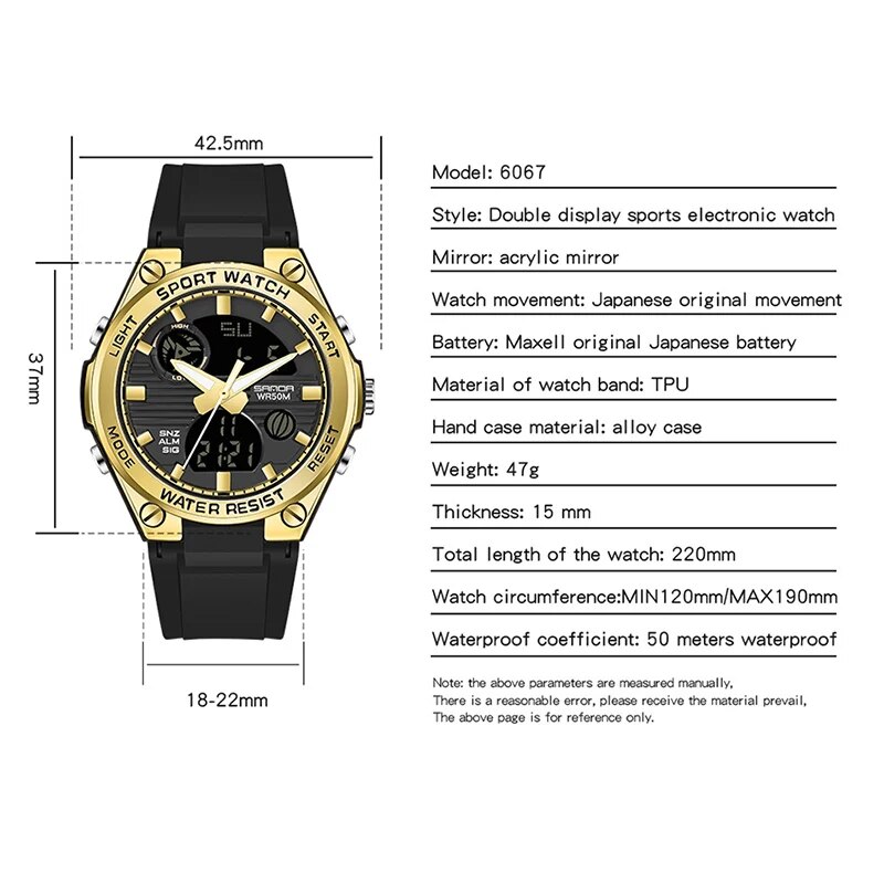 SANDA Brand G Style LED Digita – обзор и цена Chronograph Sport Watch