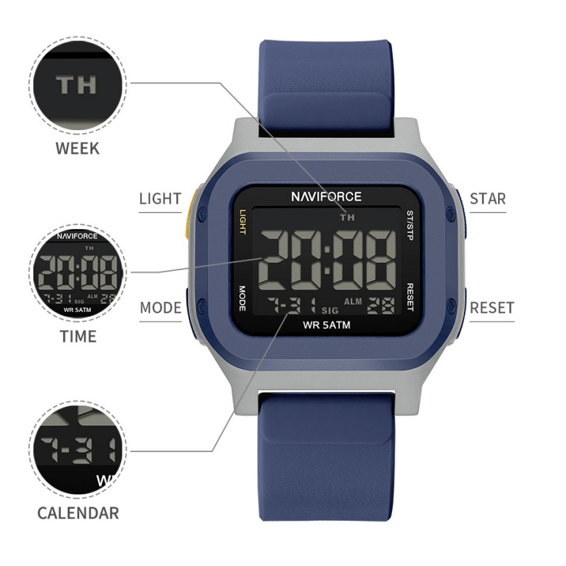 NAVIFORCE NF7137 Sport Waterpr – обзор и цена Tide Watch Surf
