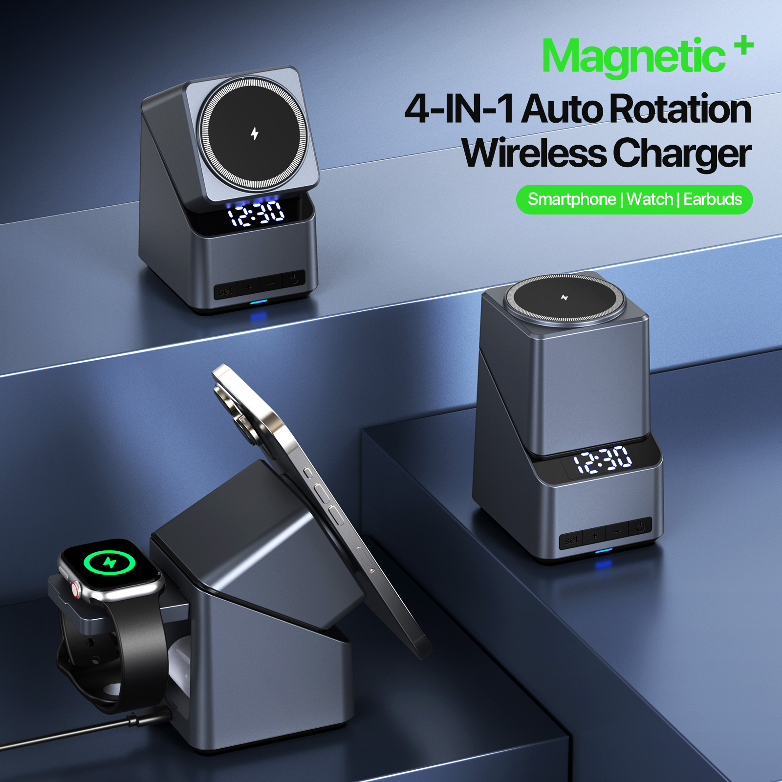 Magnetic 4 in 1 Auto Rotation  – обзор и цена Smartwatch Watches Compatible With Iphone