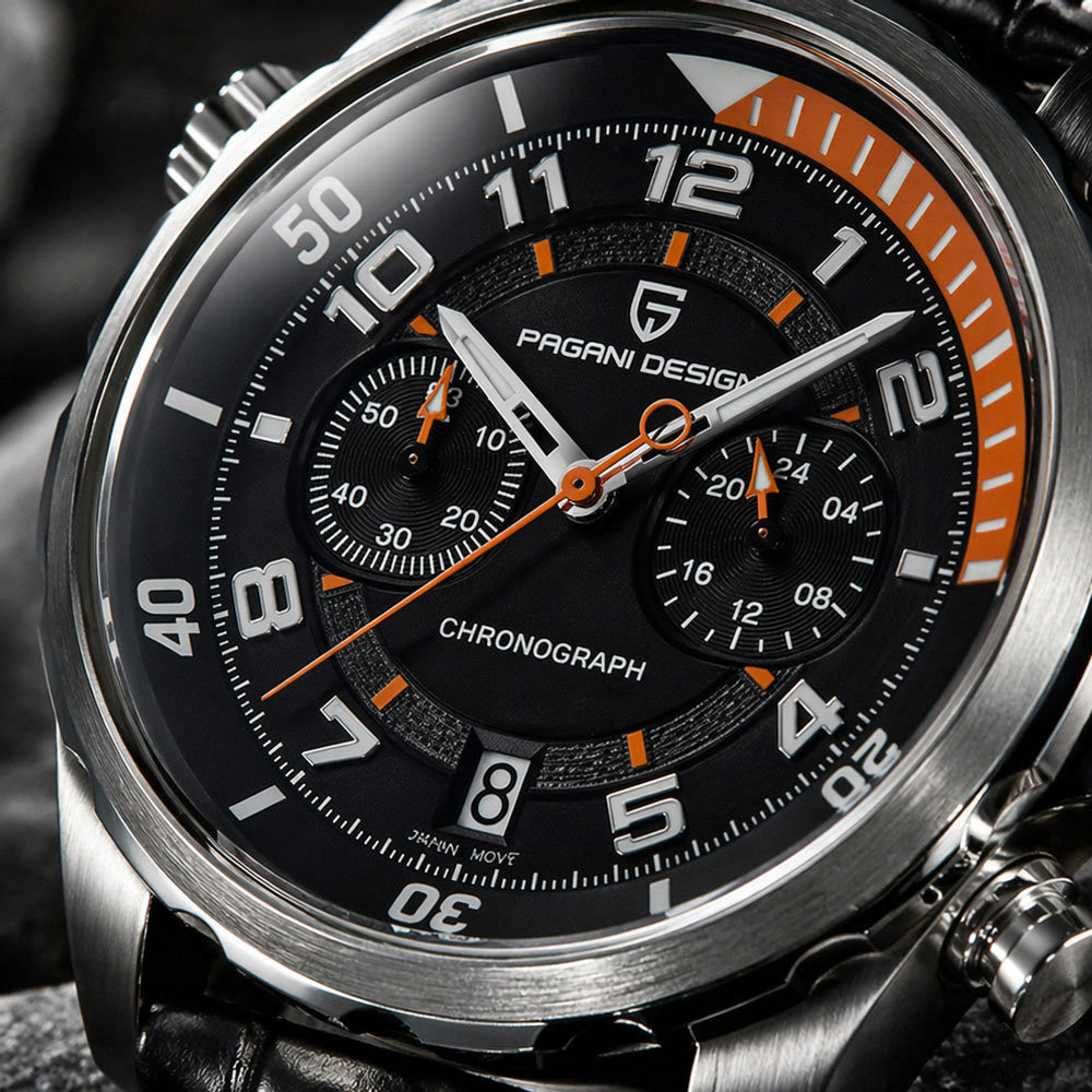 PAGANI DESIGN Classic Leather  – обзор и цена Chronograph Sport Watch
