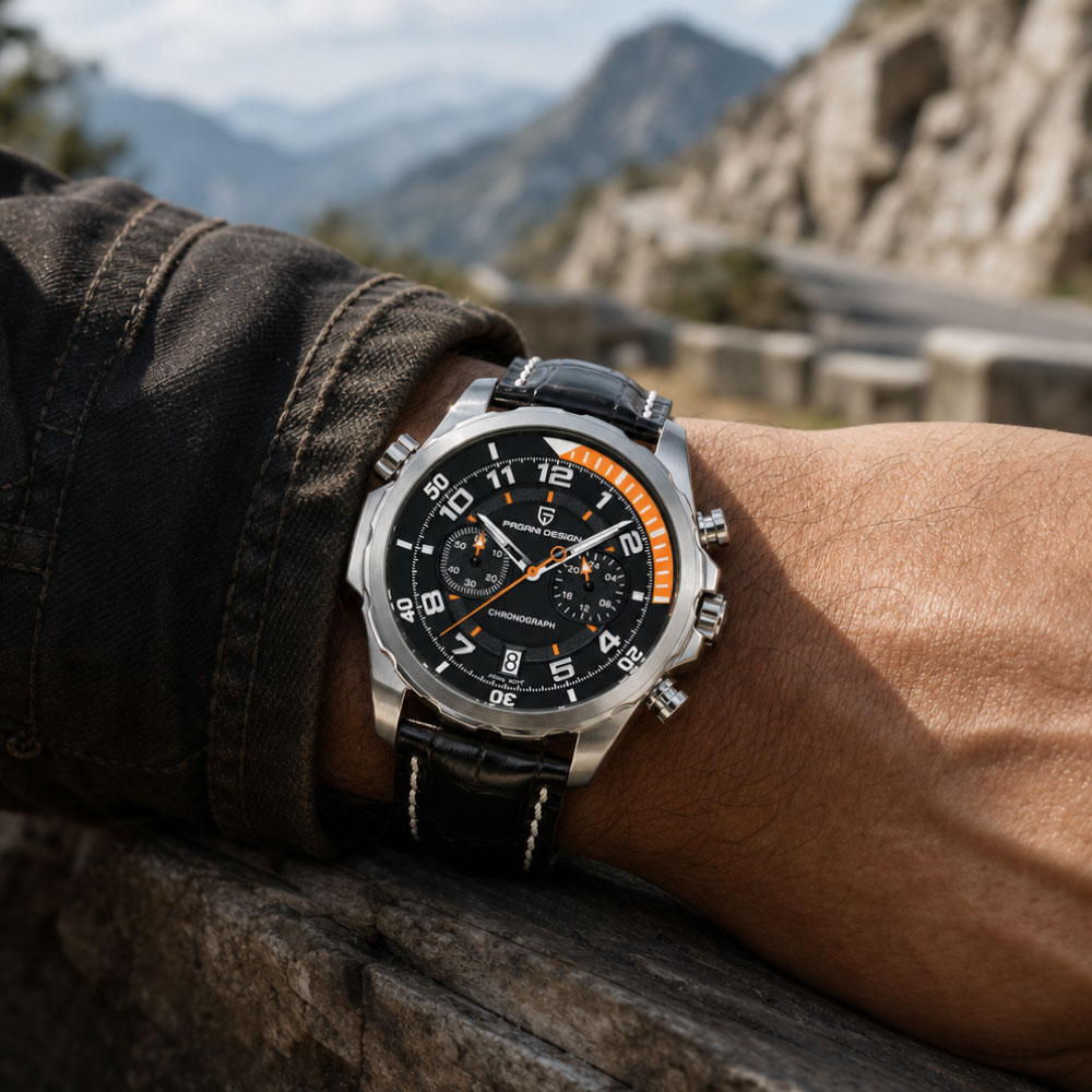 PAGANI DESIGN Classic Leather  – обзор и цена Chronograph Sport Watch