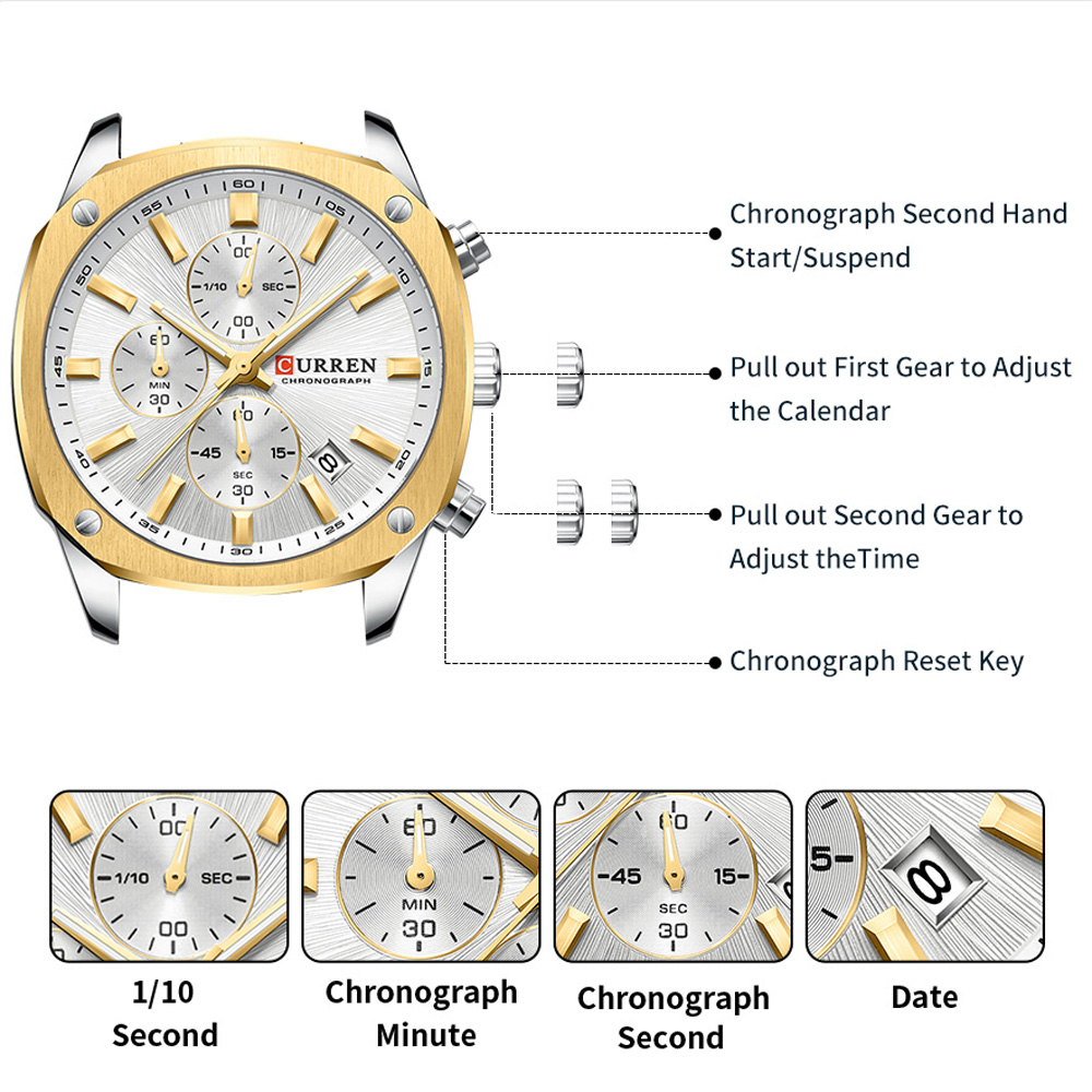 CURREN Modern Men's 42mm Sport – обзор и цена Chronograph Sport Watch