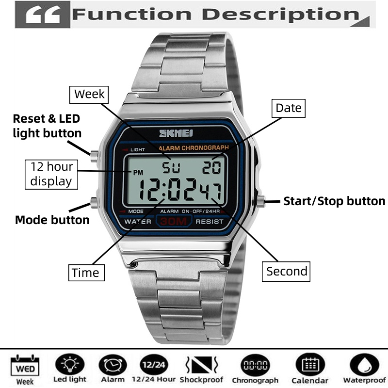 Skmei Unisex Digital Bracelet  – обзор и цена Tide Watch Surf