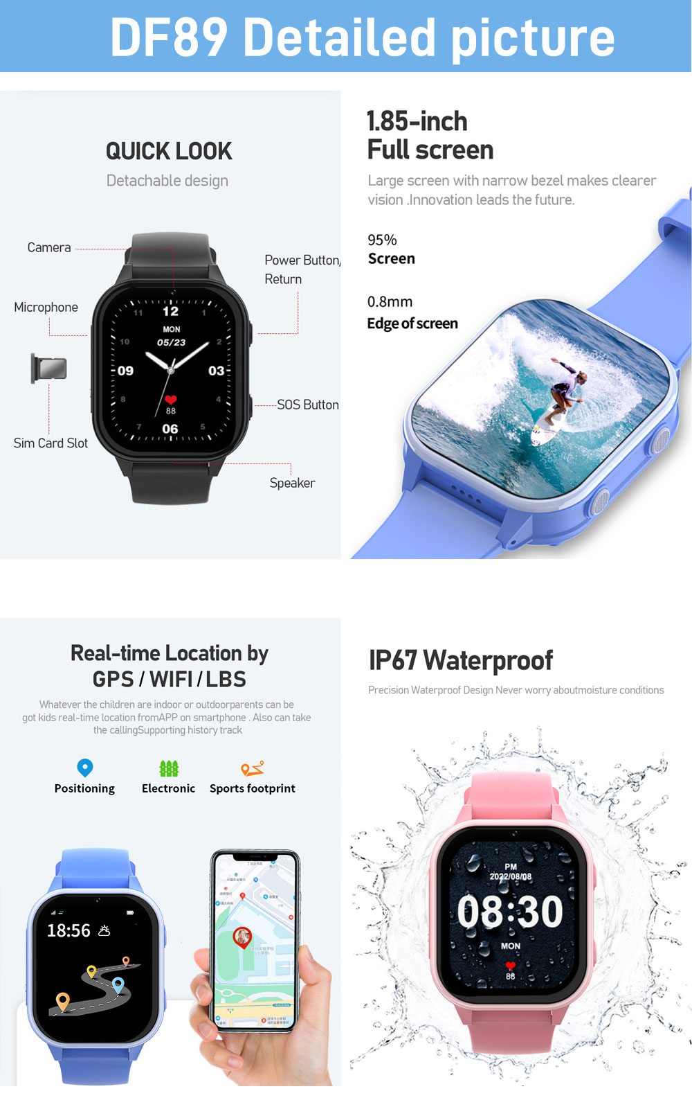 2G 4G Kids Smart Watch Phone G – обзор и цена Smartwatch Watches For Kid Girl
