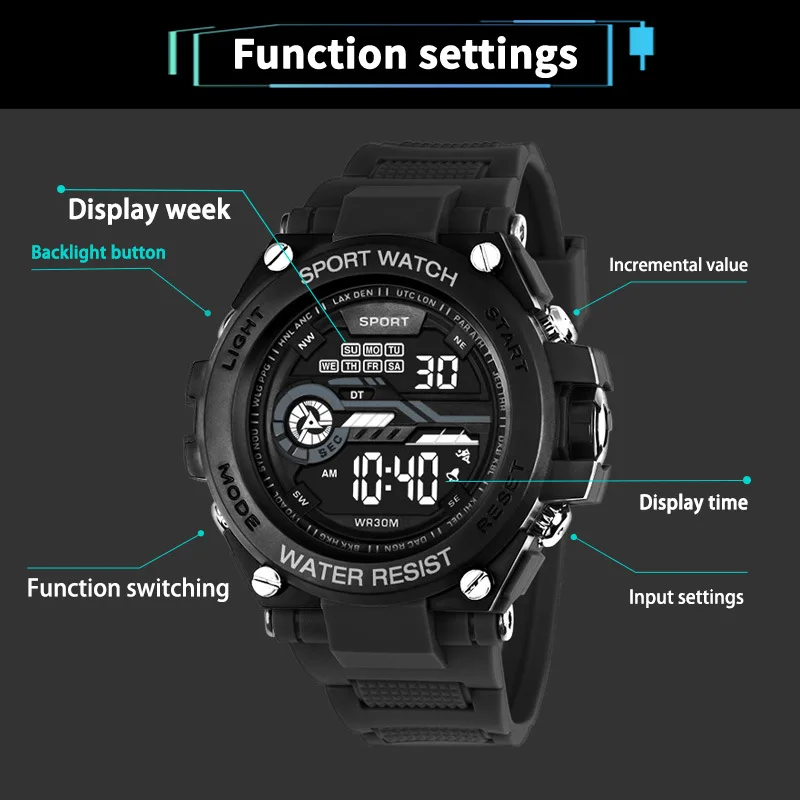 YIKAZE Men's Sports Watch Wate – обзор и цена Tide Watch Surf
