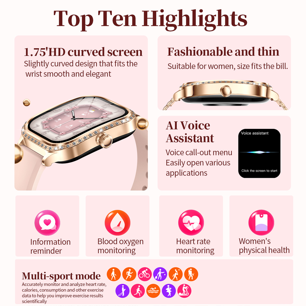 New Fashion Women's Smart Watc – обзор и цена Watches Ladies Smartwatch