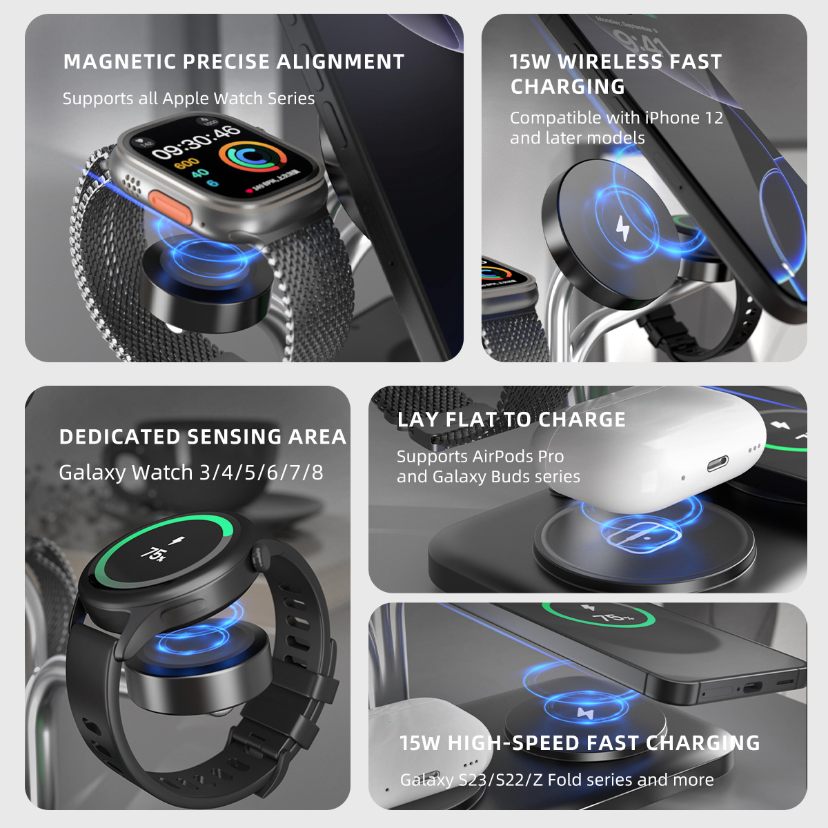 5 IN 1 Magnetic Wireless Charg – обзор и цена Smartwatch Watches Compatible With Iphone