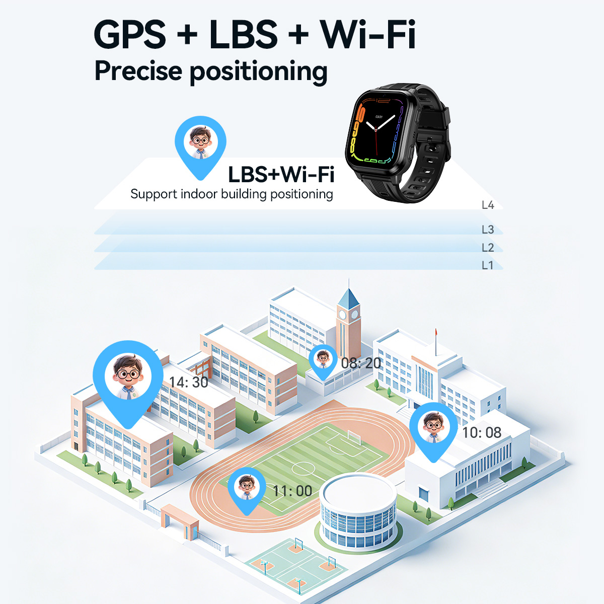 HOCO Y108 1.69inch HD LCD Curv – обзор и цена Smartwatch Watches For Kid Boy With Gps